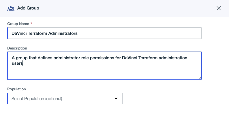 PingOne Administration Console, Add DaVinci Admins Group