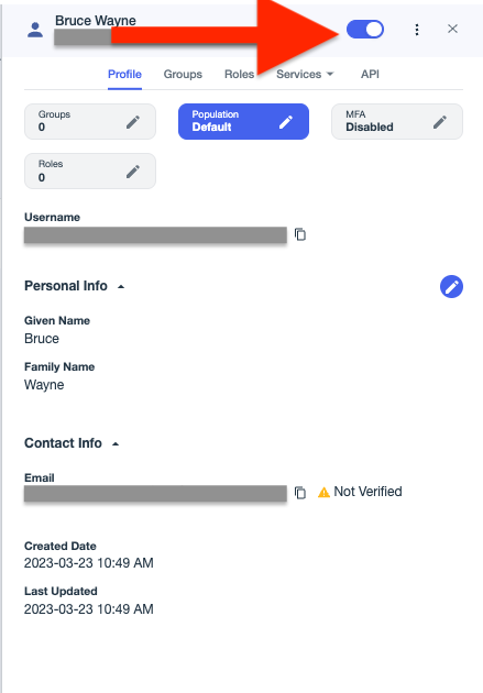 PingOne Administration Console, User Settings